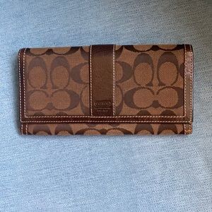 Coach brown canvas wallet